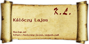 Kálóczy Lajos névjegykártya