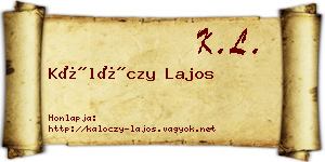 Kálóczy Lajos névjegykártya