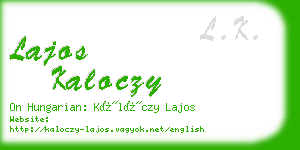 lajos kaloczy business card